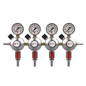 Premium Plus 4 Way Secondary CO2 Regulator - Low Pressure - 0-60 PSI - 4 Gauge - 4 Products