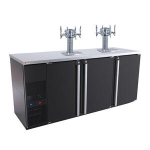 Beverage Station™ Commercial 8 Tap Kegerator – Dual Temperature – 2 Mini Mushroom Towers – 80" – Black Vinyl