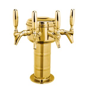 Mini Mushroom Kegerator 4 Tap Tower – Glycol Cooled – PVD Brass