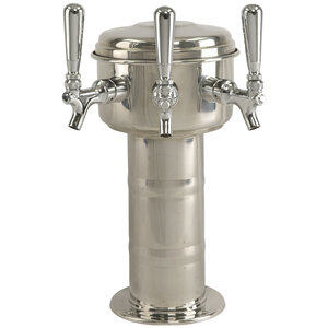 Mini Mushroom Kegerator Triple Tap Tower – Air Cooled – Polished Stainless Steel