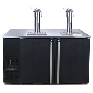 Pro-Line™ Wine Quad Tap Kegerator - 2 Finesse Towers - 59-1/2" - Black Vinyl