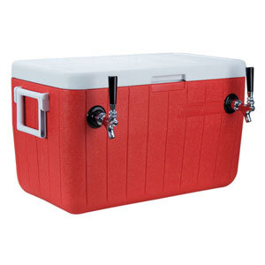 48 Qt - Coil Cooler - 2 Faucets - 100' Coils - Red