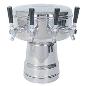 Mushroom Stainless Steel Draft Beer Tower - 4 Faucets – Glycol Cooled
