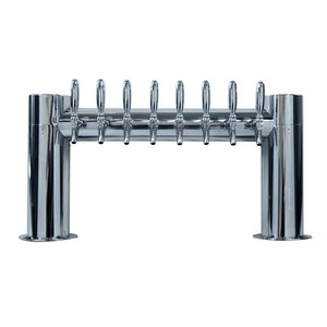 Metropolis Beer Tower “H” - 8 304 Faucets - Polished Stainless Steel - Air Cooled