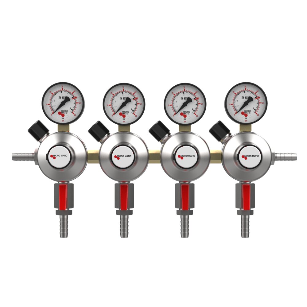 礼真琴/Energy PREMIUM SERIES Premium Plus 4 Way Secondary CO2 Regulator - 4 Gauge