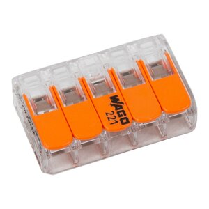 Connector -Wago, 5 wire, 0.2-4 mm²