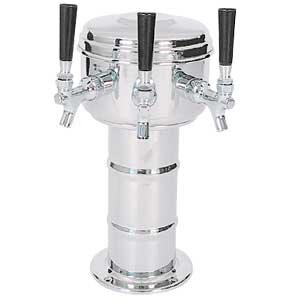 Mini Mushroom Beer Tower 3 Tap – Glycol Cooled – Polished Stainless Steel