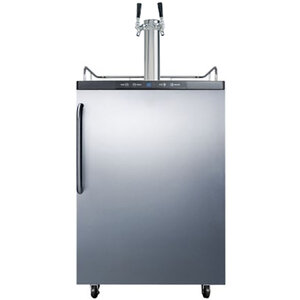 Summit Dual Tap Beer Kegerator – Under Counter – 1 (1/2) Keg – 24" – Tapping Kit